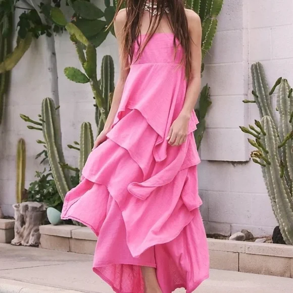 Free People | Dresses | Free People Seraina Maxi Pink Magic Size Large Nwt  | Poshmark